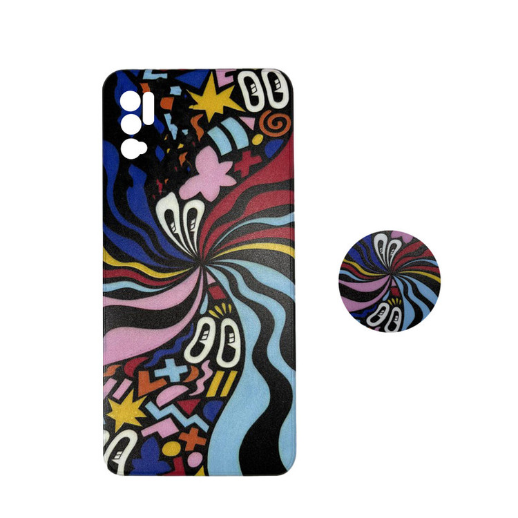 کاور مدل سیلیکونی مناسب برای گوشی موبایل شیائومی Redmi poco m3 pro به همراه پاپ سوکت